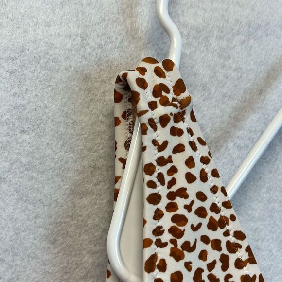 J. CREW One Piece Swimsuit XXL Brown White Animal Print Ruched One Shoulder - Picture 12 of 13